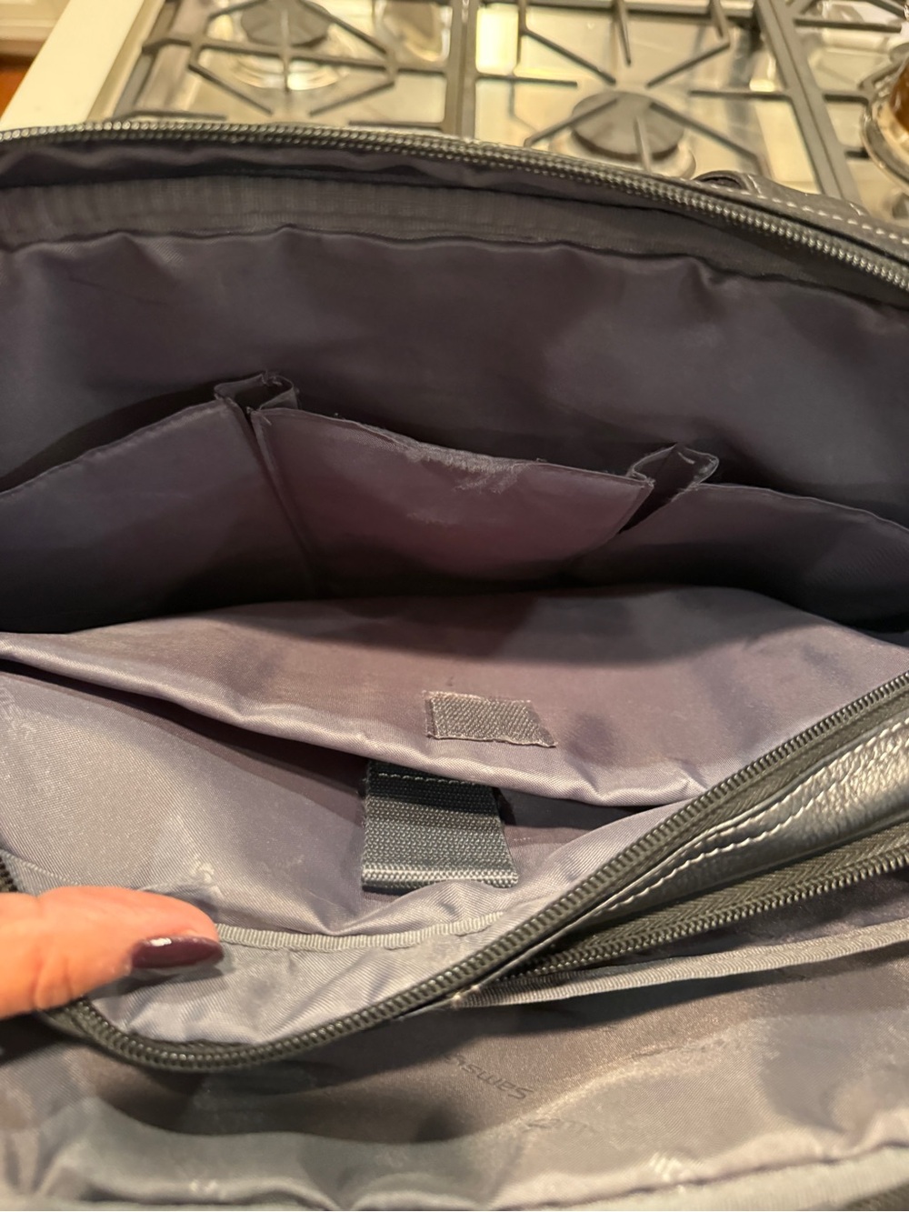 Samsonite Black Genuine Leather Laptop Briefcase Business Messenger Bag 16.5” - Picture 8 of 14